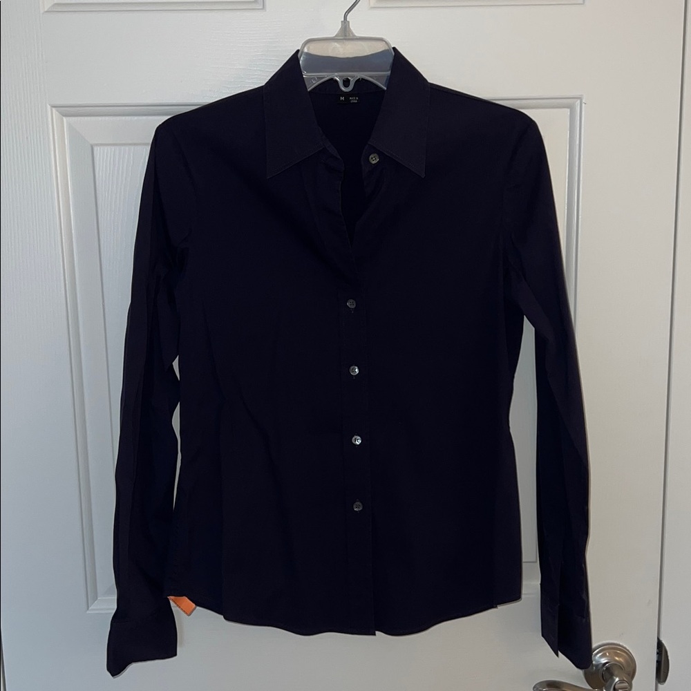 Theory Dark Purple Long Sleeve Shirt